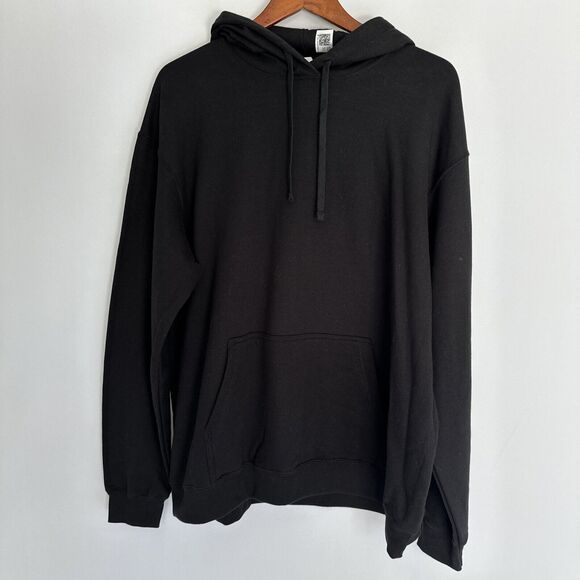 Solid Front, with "Karma 87" on The Back Mens Sweater Hoodie Sz XL Hooded Black - Picture 3 of 7